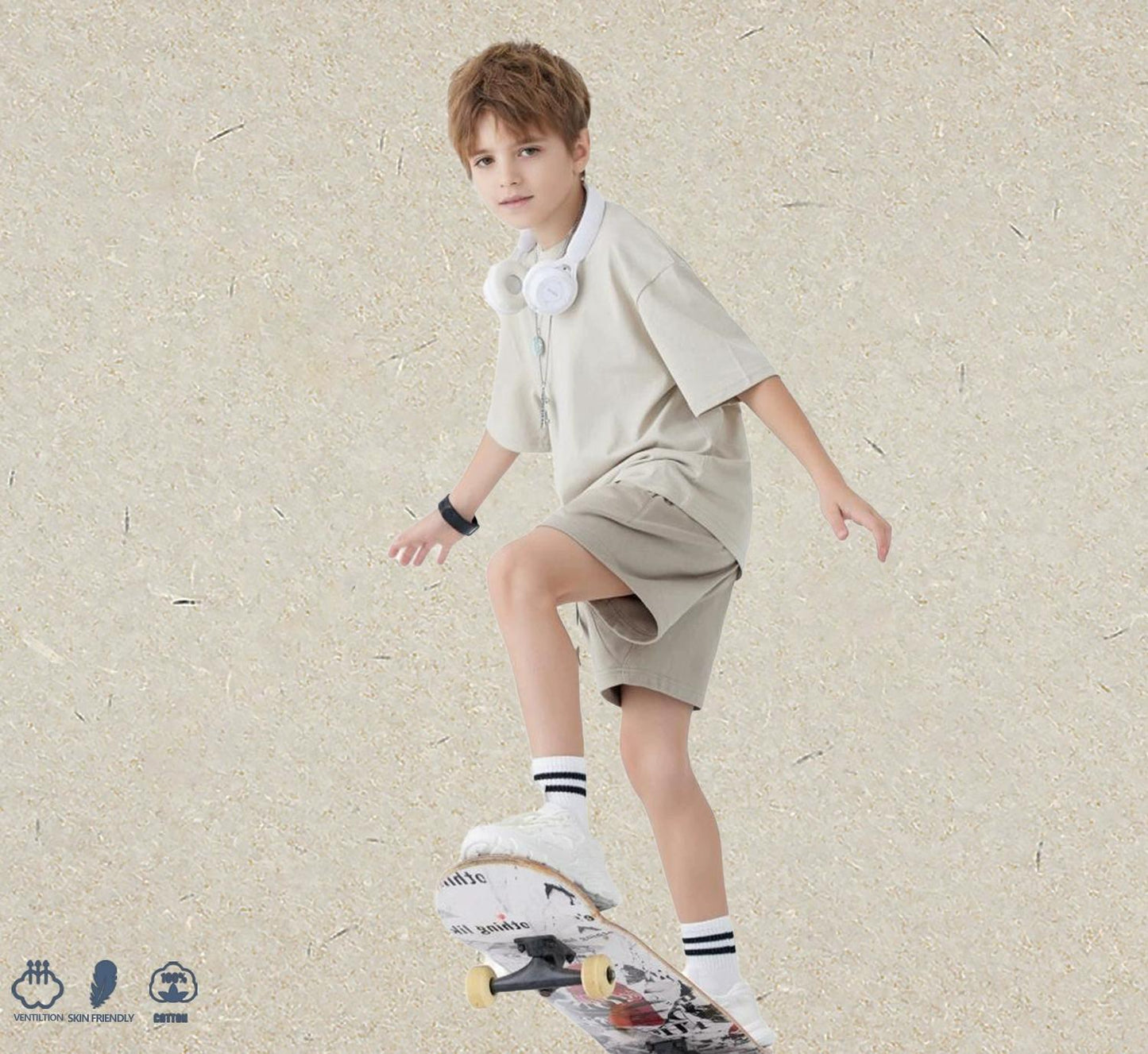 Youth Daily Wear T-Shirt 250G  A-Class 100% Cotton, Soft & Safe for School & Play, Ages 6-12, Unisex Fit